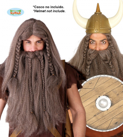 PERRUQUE HOMME VIKING + BARBE